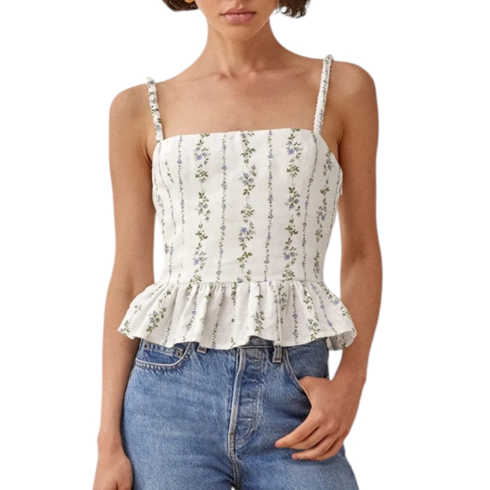 Reformation Barton Linen Top